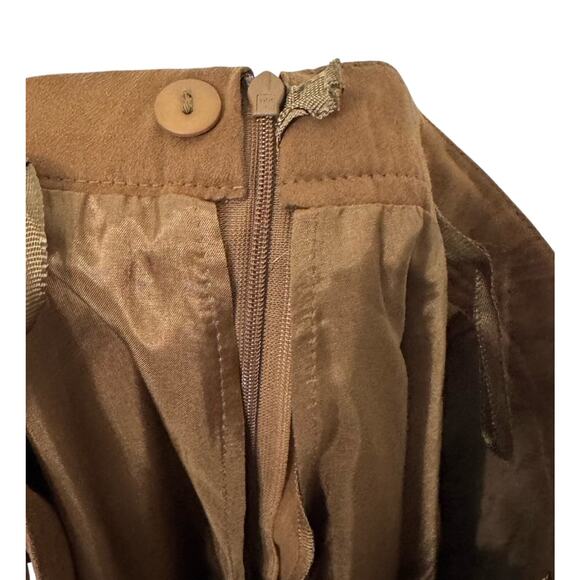 Basler Brown Faux Suede Maxi Skirt Size 16 Long Zip Front Classic Elegant EU 46 - Picture 3 of 7
